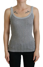 Dolce &amp; Gabbana Gray Cotton Modal Tank Top T-shirt