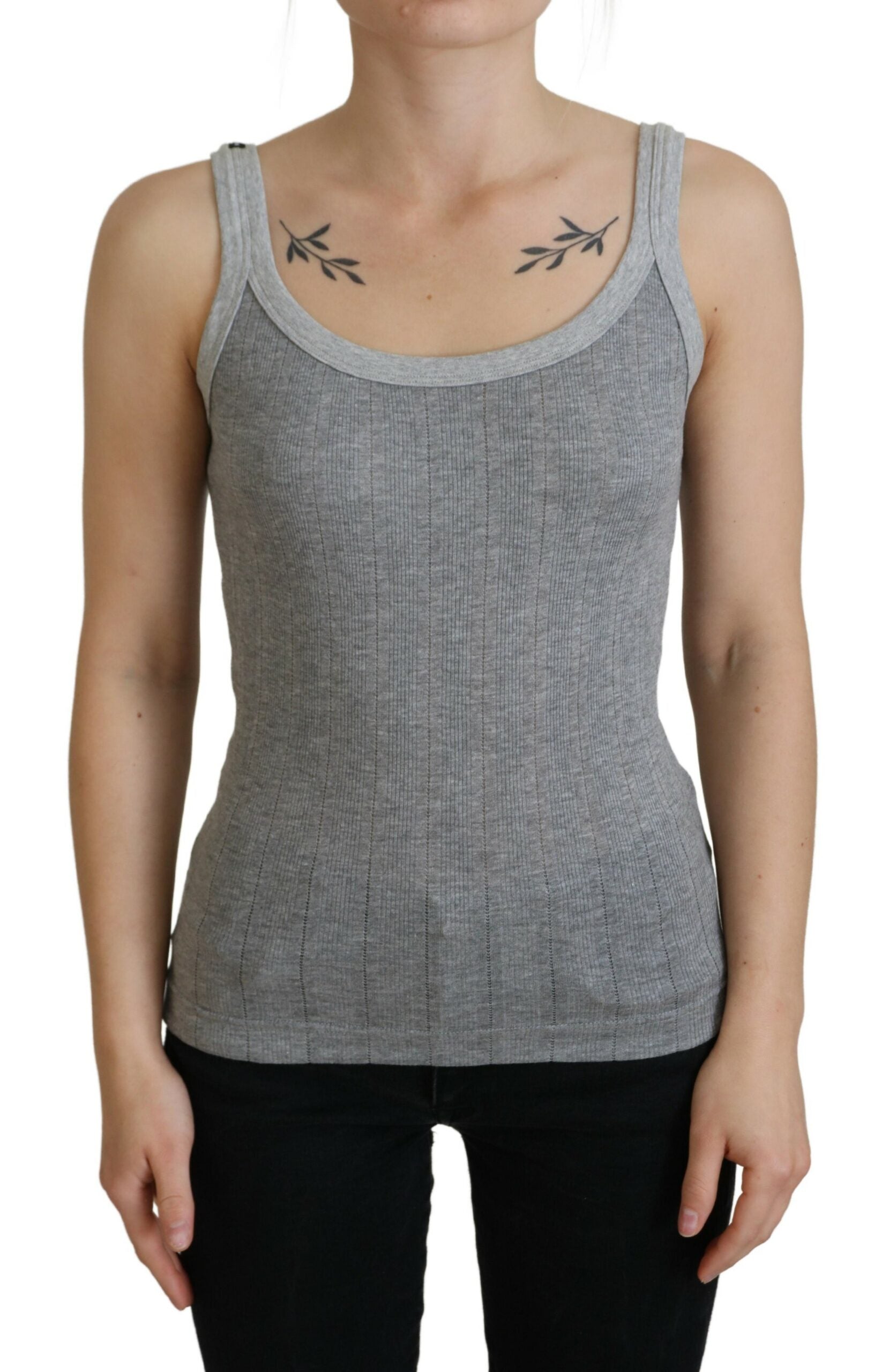Dolce &amp; Gabbana Gray Cotton Modal Tank Top T-shirt