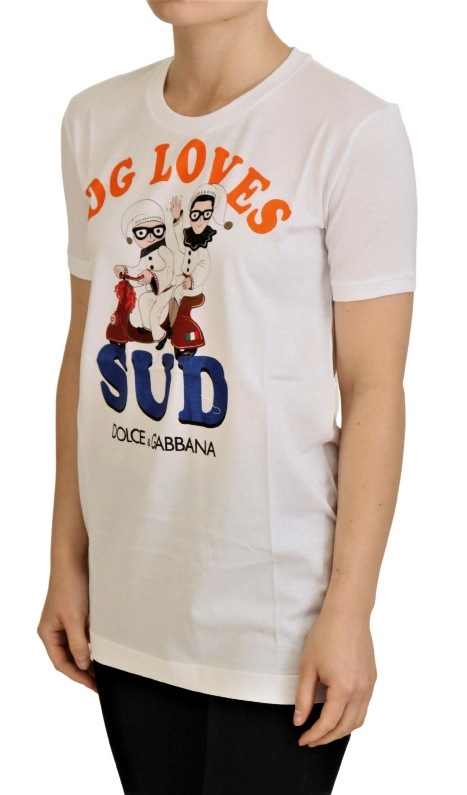 Dolce &amp; Gabbana White Cotton DG Loves SUD T-shirt