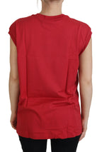 Dolce &amp; Gabbana Red Cotton DG Logo Tank Top T-shirt