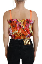 Dolce &amp; Gabbana Blouse Cropped Floral Cotton Tank Top