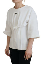 Dolce &amp; Gabbana White Corset Stretch Cotton Top T-shirt
