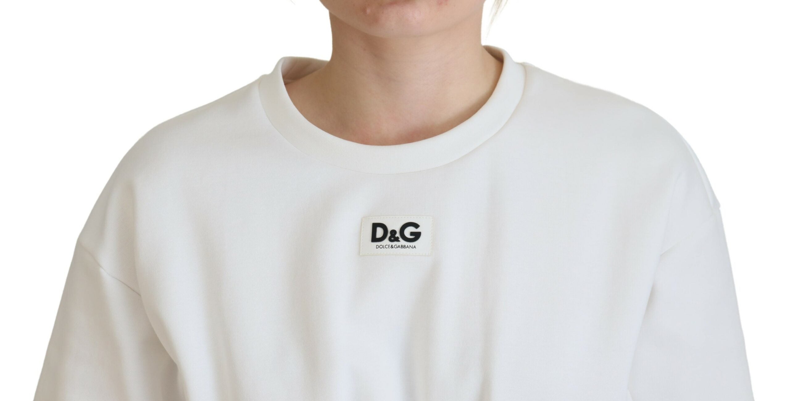 Dolce &amp; Gabbana White Corset Stretch Cotton Top T-shirt