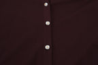 Dolce &amp; Gabbana Maroon Wool Knit Deep V-neck Cardigan Sweater