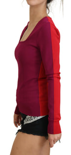 Dolce &amp; Gabbana Multicolor Viscose Square Neck Pullover Sweater