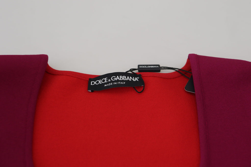 Dolce &amp; Gabbana Multicolor Viscose Square Neck Pullover Sweater