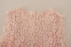 Dolce &amp; Gabbana Pink Floral Lace Sleeveless Tank Blouse Top