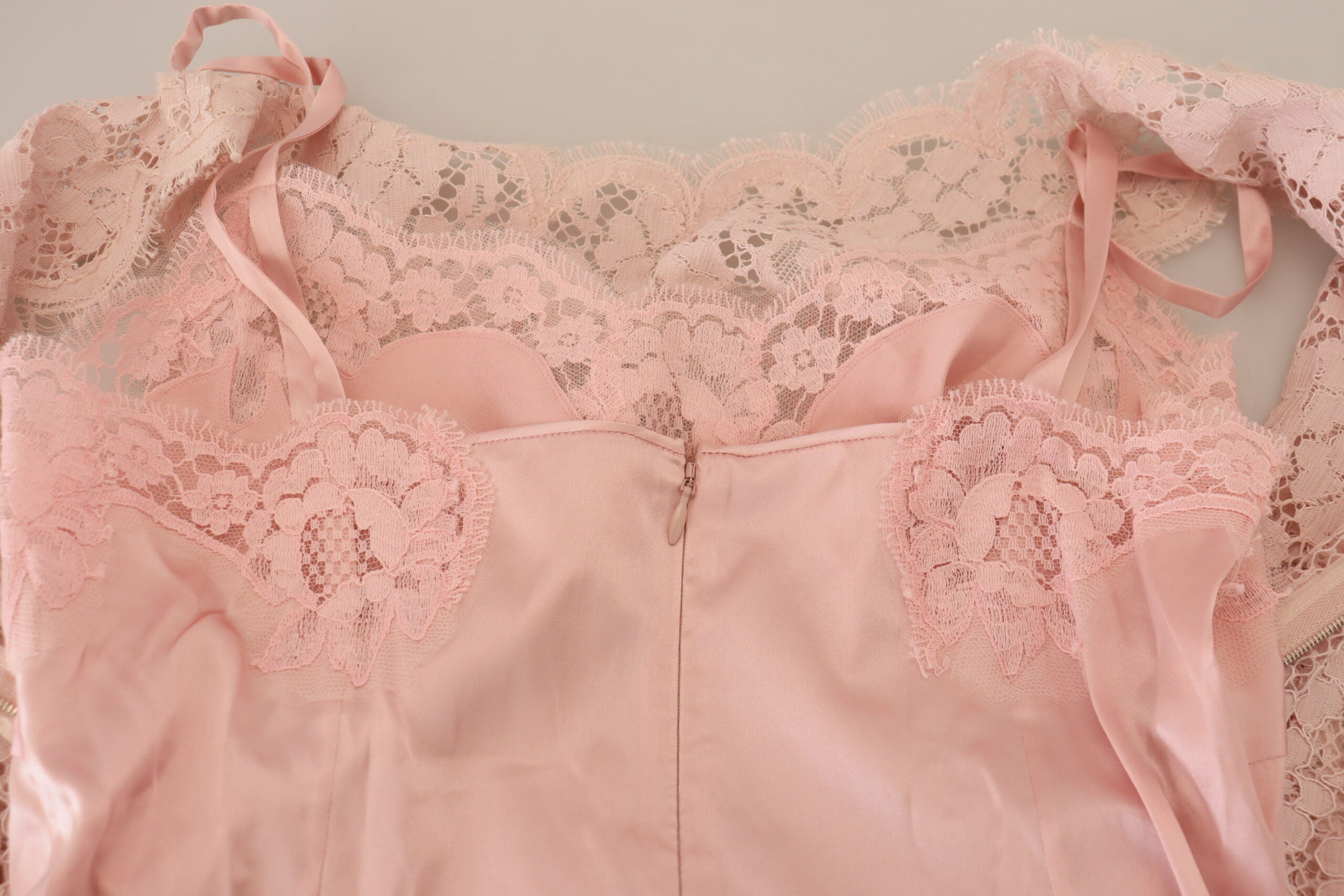 Dolce &amp; Gabbana Pink Floral Lace Sleeveless Tank Blouse Top