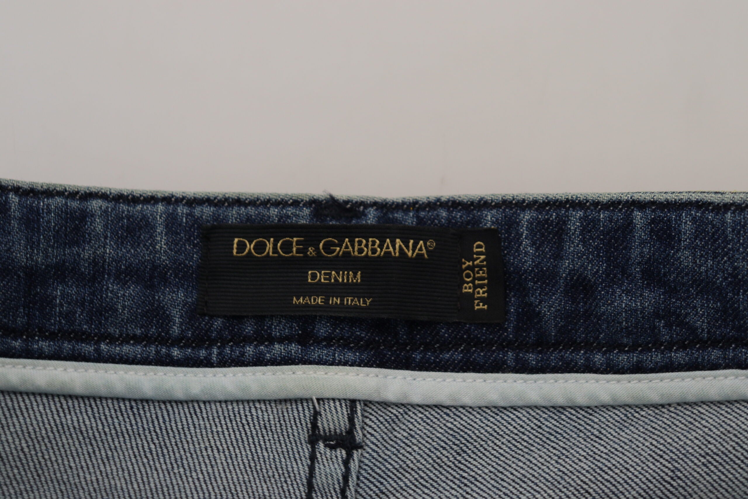 Dolce &amp; Gabbana Yellow Leopard Cotton Straight Denim Jeans