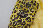 Dolce &amp; Gabbana Yellow Leopard Cotton Straight Denim Jeans