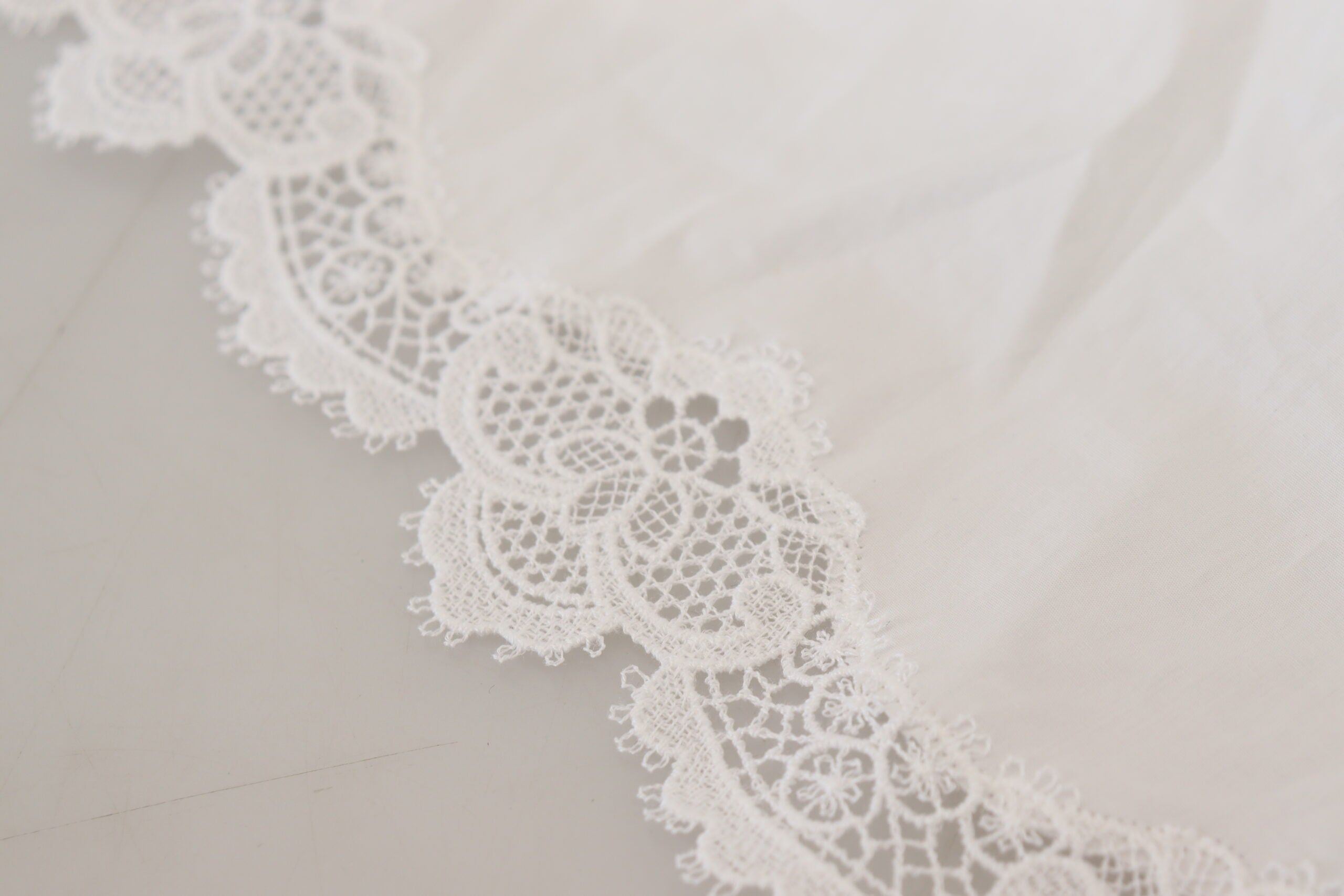 Dolce &amp; Gabbana White Cotton Lace Trim Turtle Neck Blouse Top