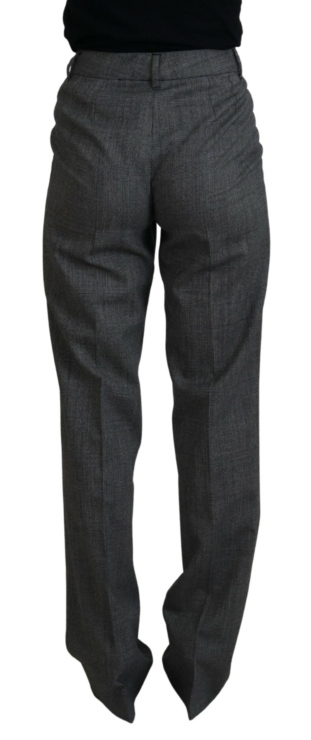 Dolce &amp; Gabbana Gray High Waist Women Wool Pants