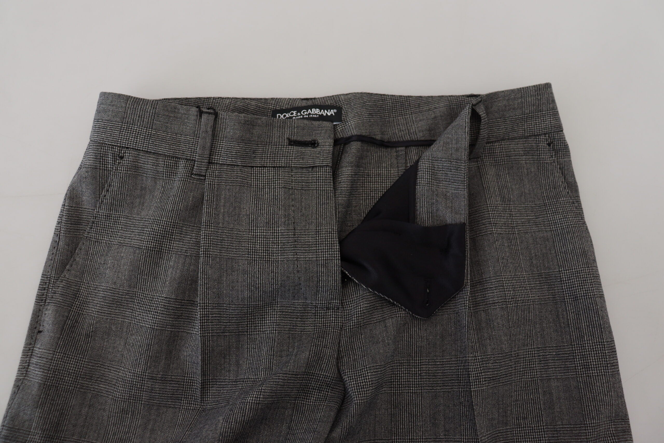 Dolce &amp; Gabbana Gray High Waist Women Wool Pants