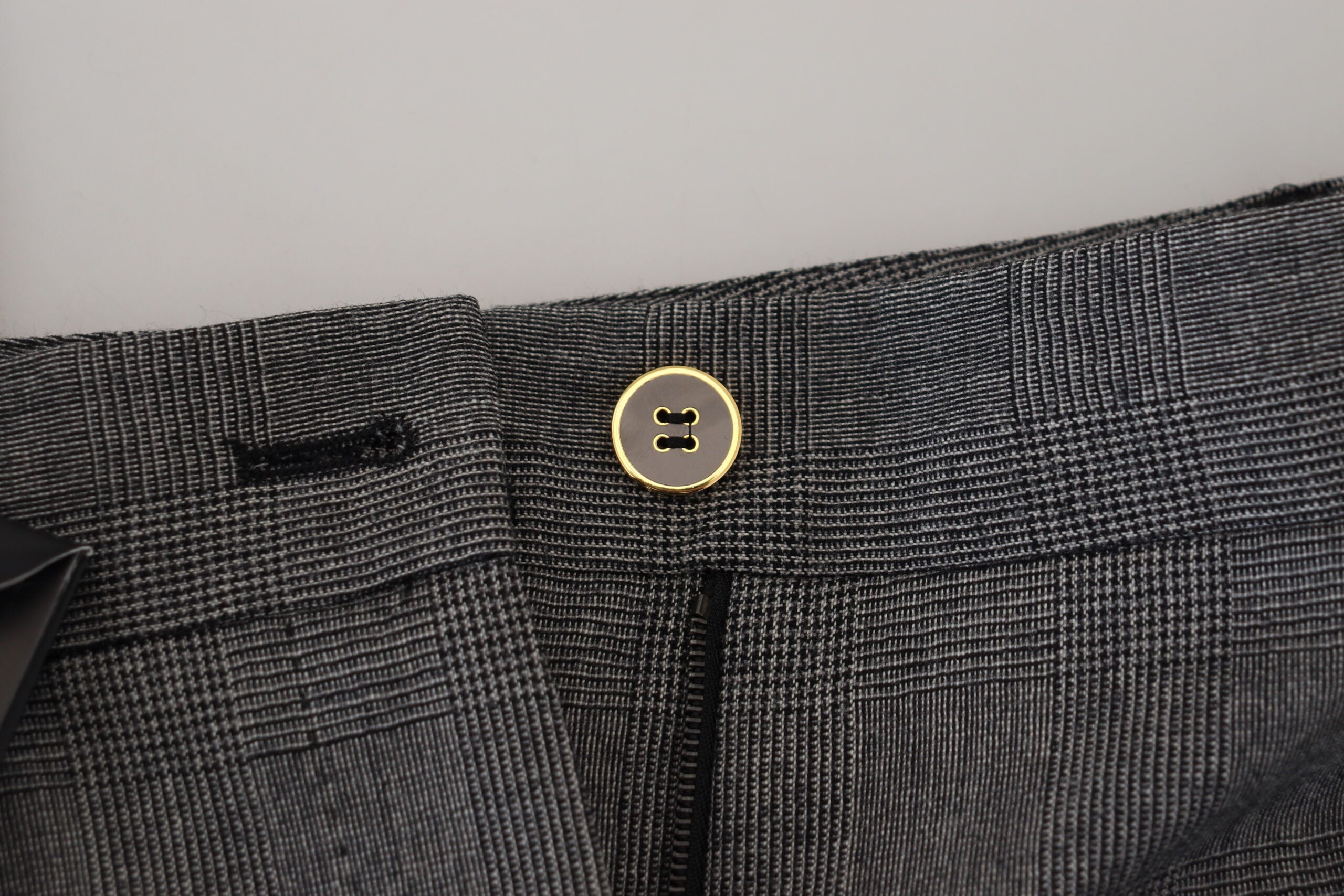 Dolce &amp; Gabbana Gray High Waist Women Wool Pants