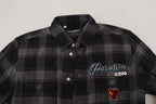Dolce &amp; Gabbana Black Gray Check Men Long Sleeves Shirt