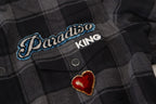 Dolce &amp; Gabbana Black Gray Check Men Long Sleeves Shirt