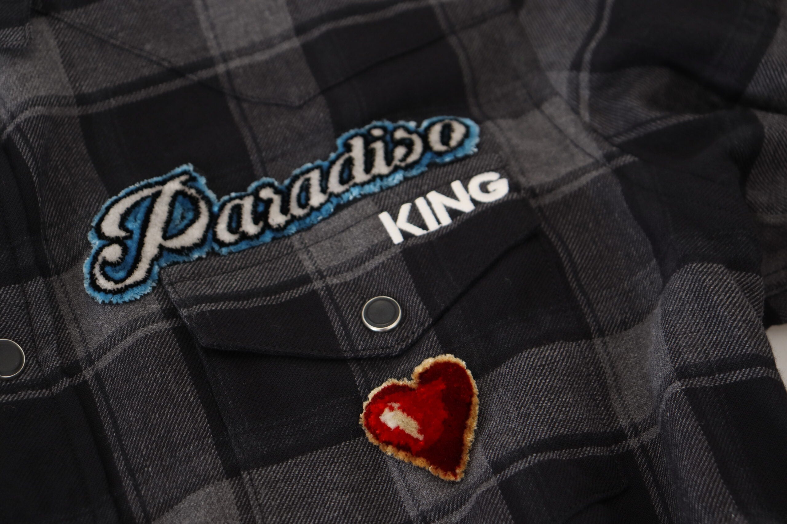 Dolce &amp; Gabbana Black Gray Check Men Long Sleeves Shirt