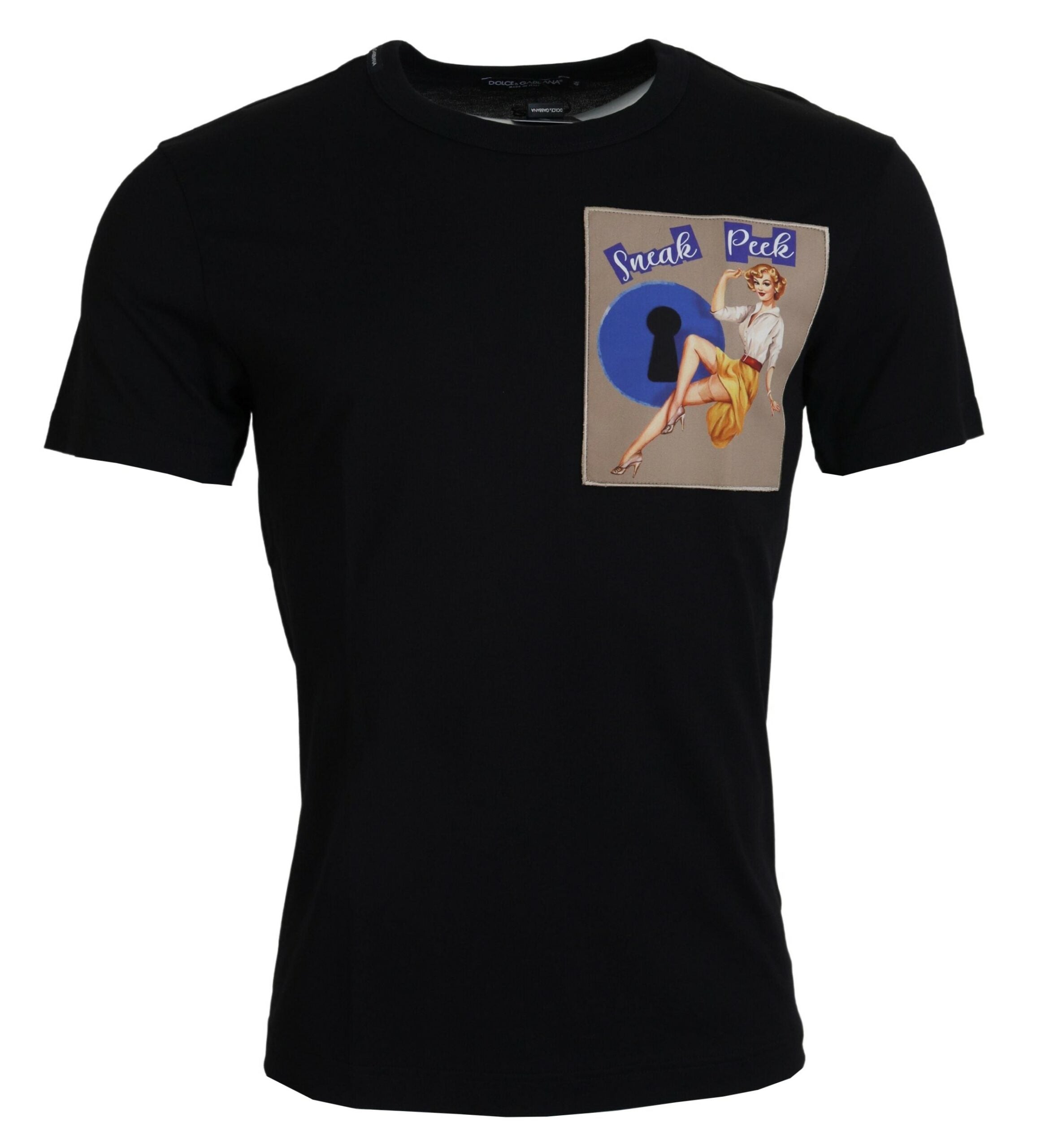 Dolce &amp; Gabbana Black Sneak Peek Cotton Short Sleeve T-shirt