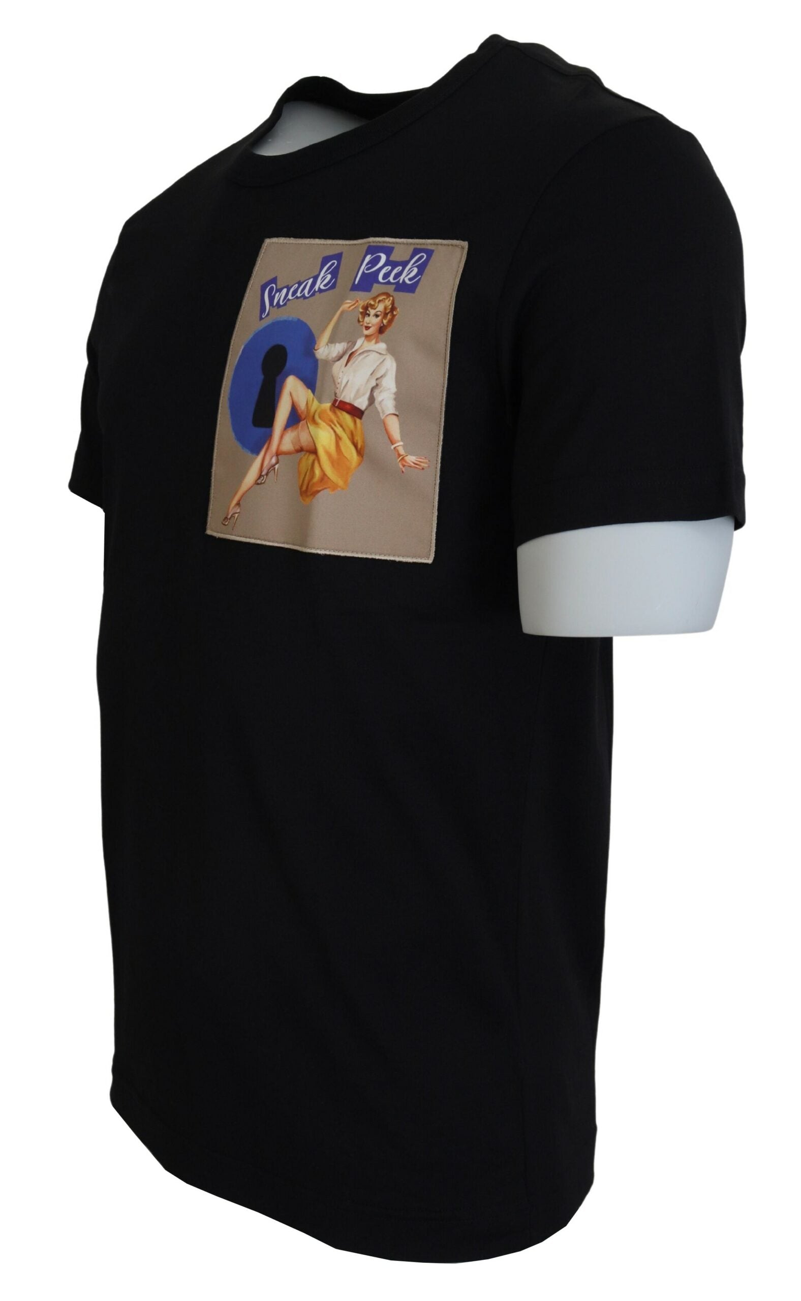 Dolce &amp; Gabbana Black Sneak Peek Cotton Short Sleeve T-shirt