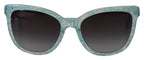 Dolce &amp; Gabbana Blue DG4190 Lace Crystal Acetate Butterfly Sunglasses
