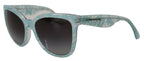 Dolce &amp; Gabbana Blue DG4190 Lace Crystal Acetate Butterfly Sunglasses