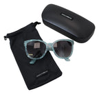 Dolce &amp; Gabbana Blue DG4190 Lace Crystal Acetate Butterfly Sunglasses