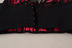 Dolce &amp; Gabbana Pink Leopard Print Cropped Bustier Corset Top