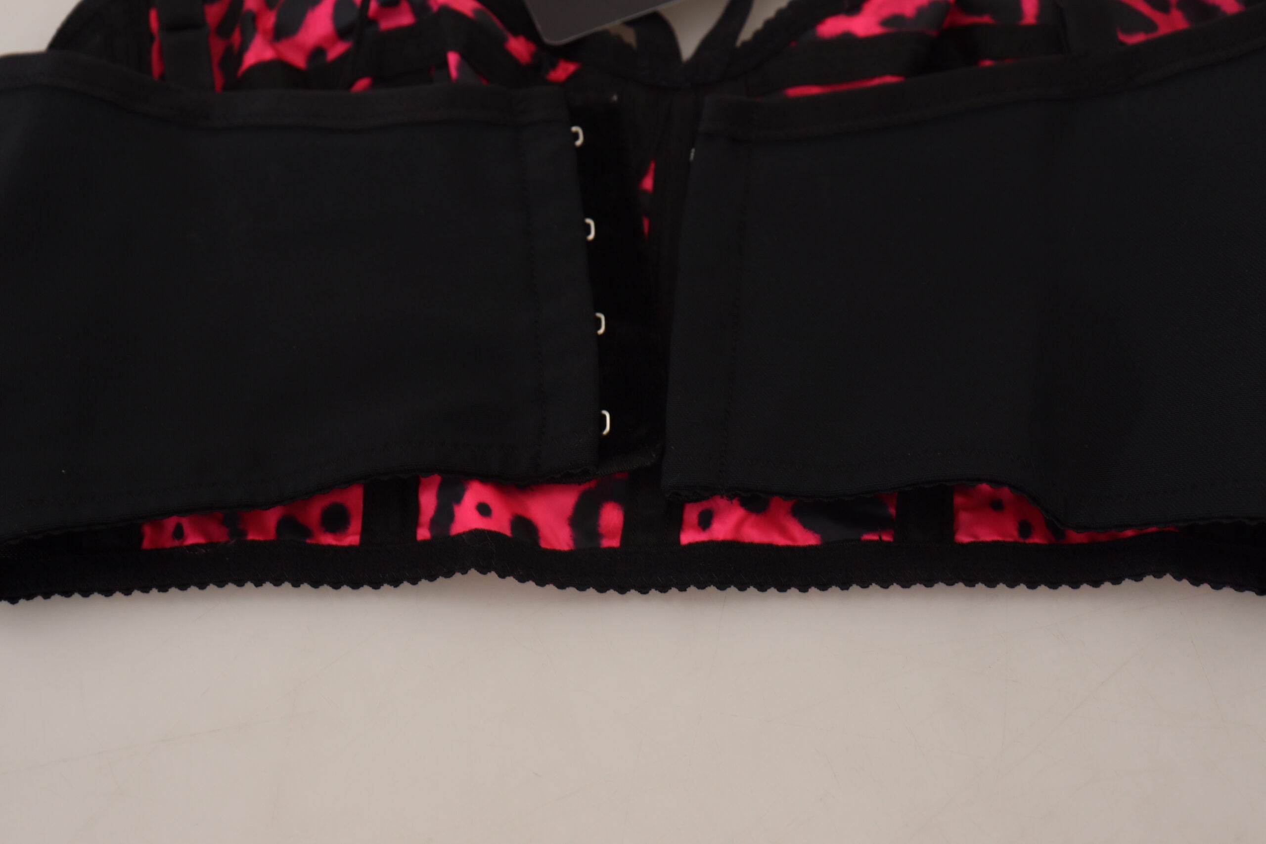 Dolce &amp; Gabbana Pink Leopard Print Cropped Bustier Corset Top
