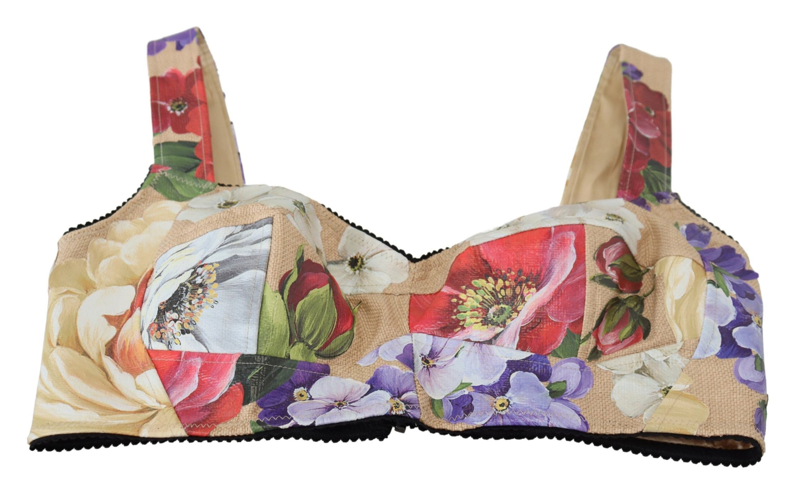 Dolce &amp; Gabbana Multicolor Floral Cropped Bustier Corset Top