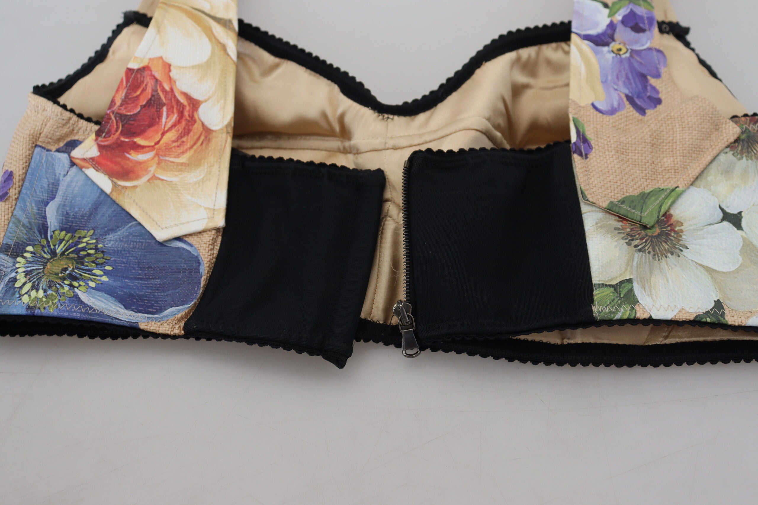 Dolce &amp; Gabbana Multicolor Floral Cropped Bustier Corset Top