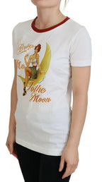 Dolce &amp; Gabbana White Printed Short Sleeves Pullover Top