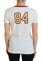 Dolce &amp; Gabbana White Printed Short Sleeves Pullover Top