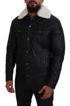 Dolce & Gabbana Black Lamb Leather Collared Men Coat Jacket