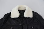 Dolce & Gabbana Black Lamb Leather Collared Men Coat Jacket