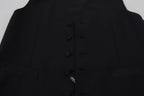 Dolce &amp; Gabbana Black Virgin Wool Waistcoat Formal Vest