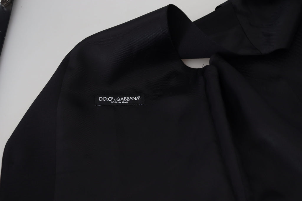 Dolce &amp; Gabbana Black Virgin Wool Waistcoat Formal Vest