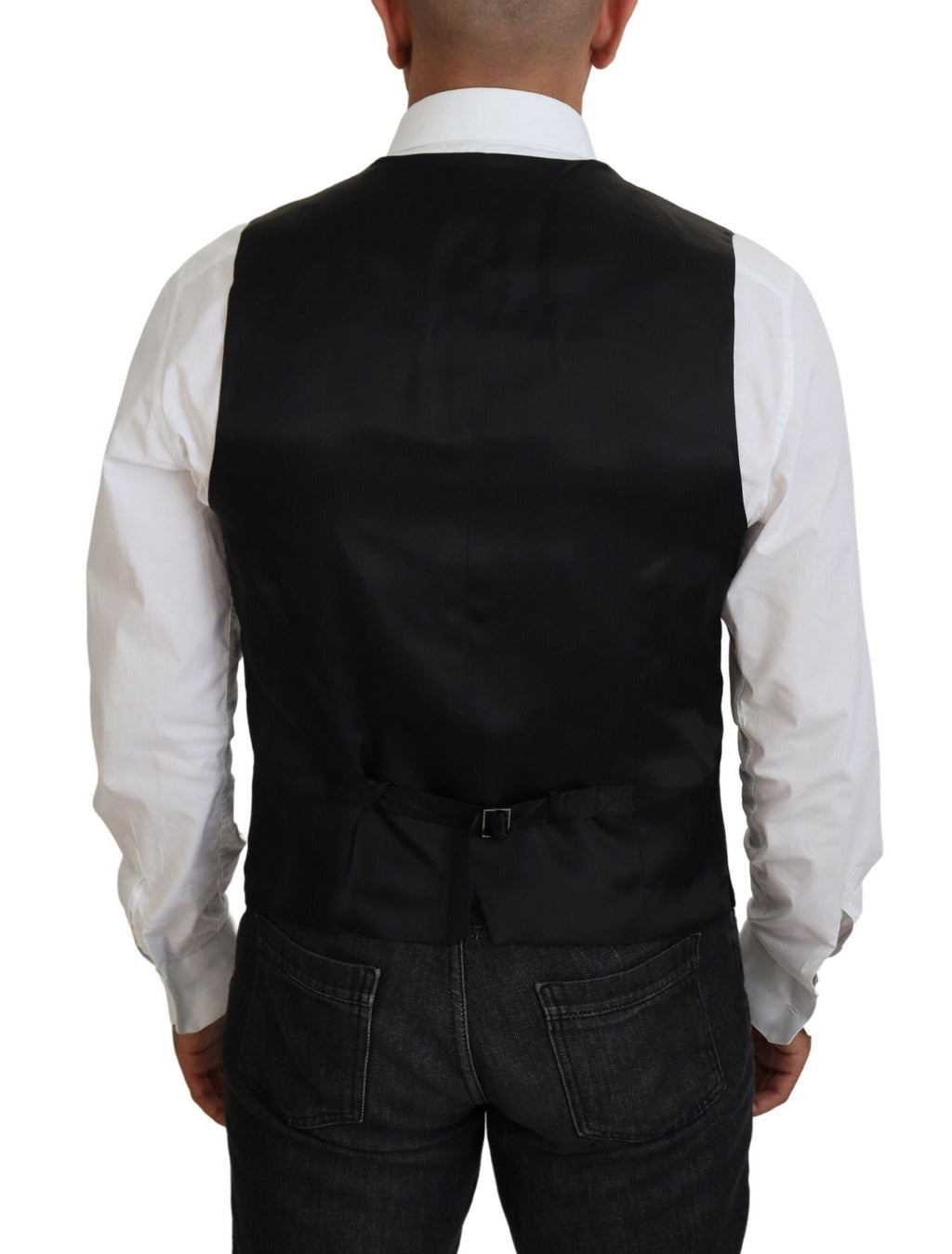 Dolce &amp; Gabbana Black Virgin Wool Waistcoat Formal Vest