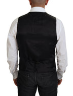 Dolce &amp; Gabbana Black Virgin Wool Waistcoat Formal Vest