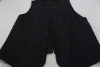 Dolce &amp; Gabbana Black Virgin Wool Waistcoat Formal Vest