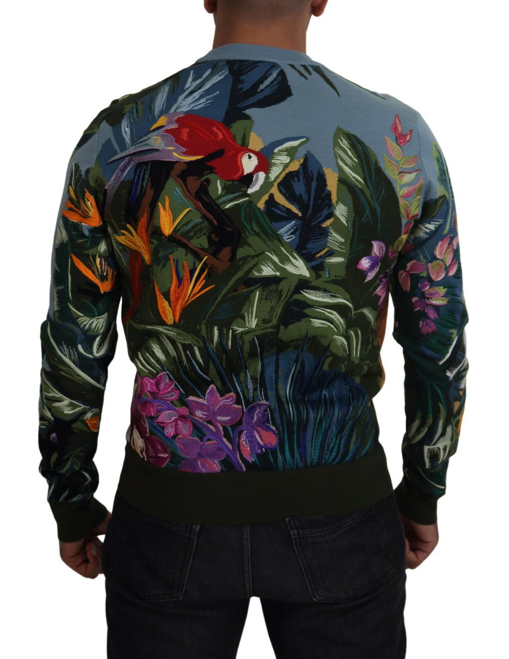 Dolce &amp; Gabbana Multicolor Jungle Wool Pullover Logo Sweater