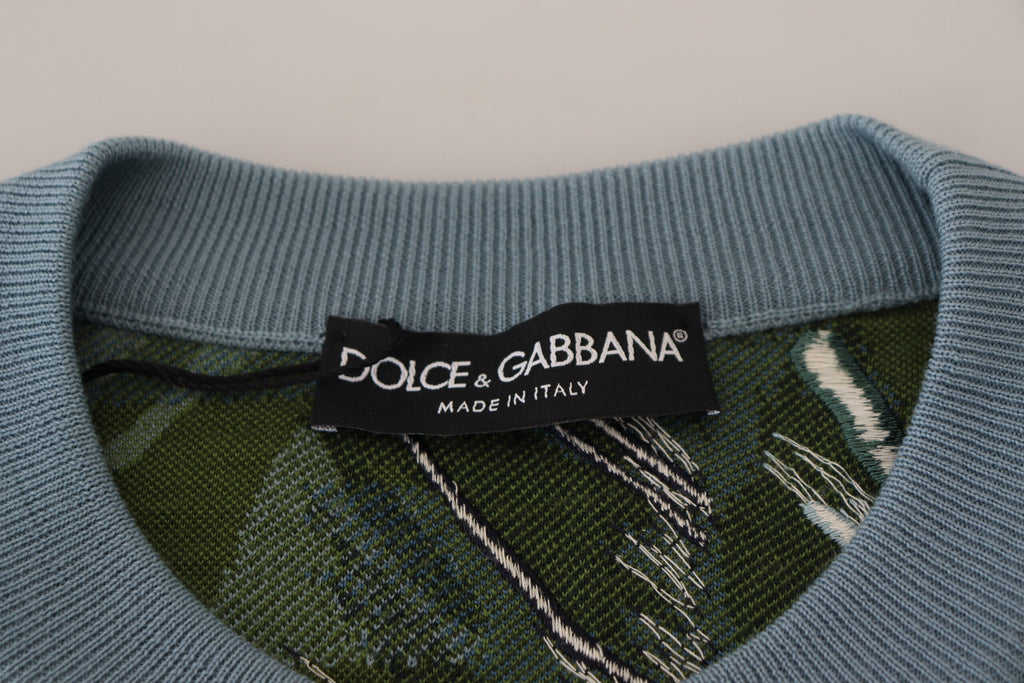 Dolce &amp; Gabbana Multicolor Jungle Wool Pullover Logo Sweater