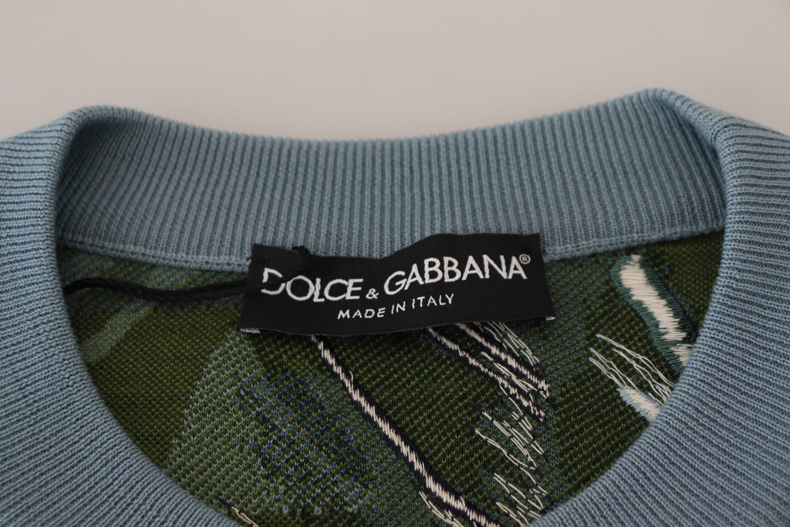 Dolce &amp; Gabbana Multicolor Jungle Wool Pullover Logo Sweater