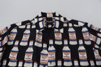 Dolce &amp; Gabbana Black Silk Printed Collared Men Casual Shirt