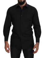 Dolce &amp; Gabbana Black GOLD Cotton Collared Long Sleeve Shirt