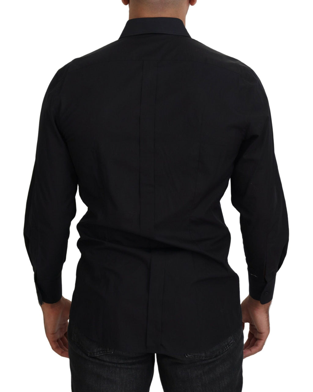 Dolce &amp; Gabbana Black GOLD Cotton Collared Long Sleeve Shirt