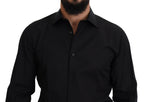 Dolce &amp; Gabbana Black GOLD Cotton Collared Long Sleeve Shirt