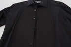 Dolce &amp; Gabbana Black GOLD Cotton Collared Long Sleeve Shirt