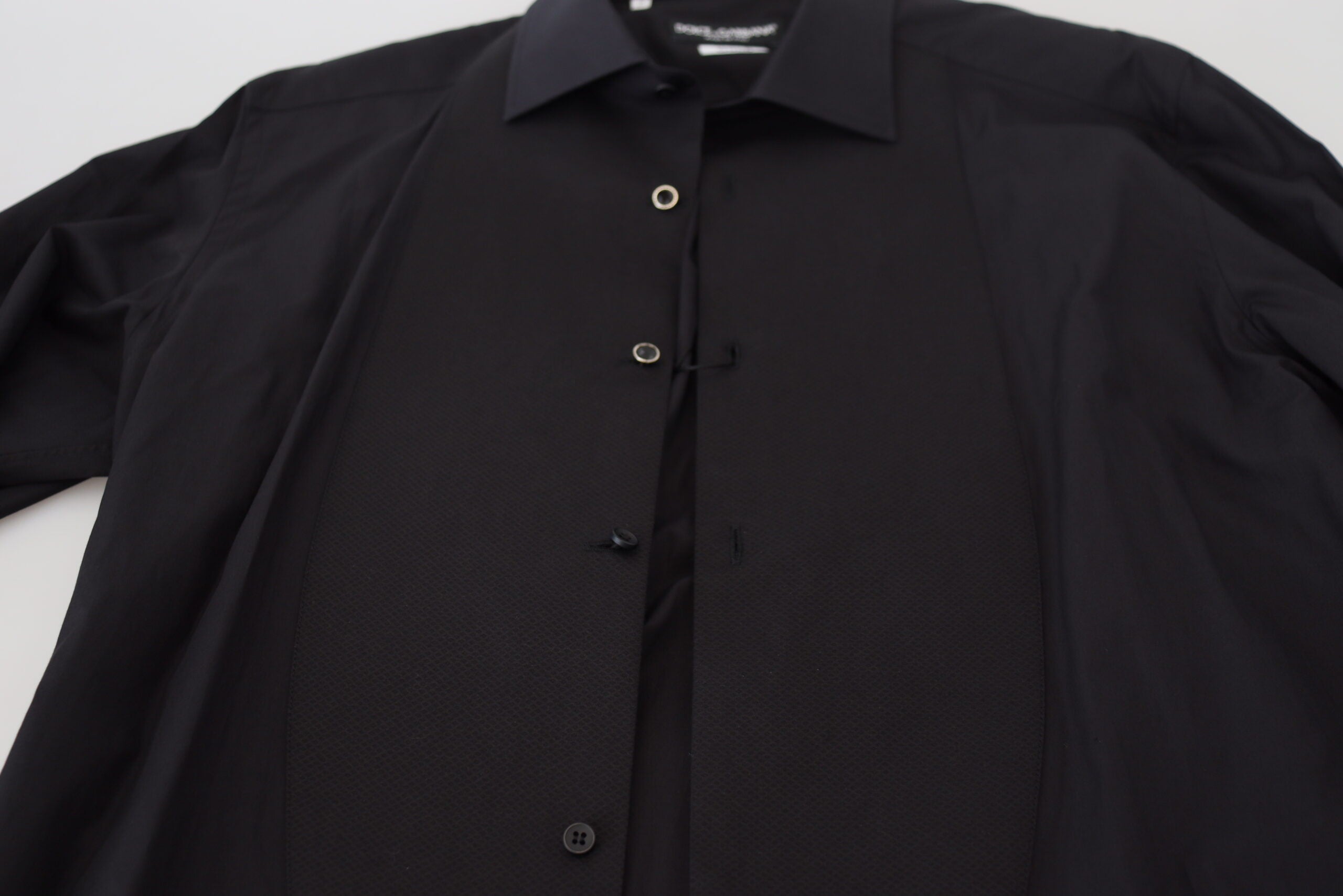 Dolce &amp; Gabbana Black GOLD Cotton Collared Long Sleeve Shirt