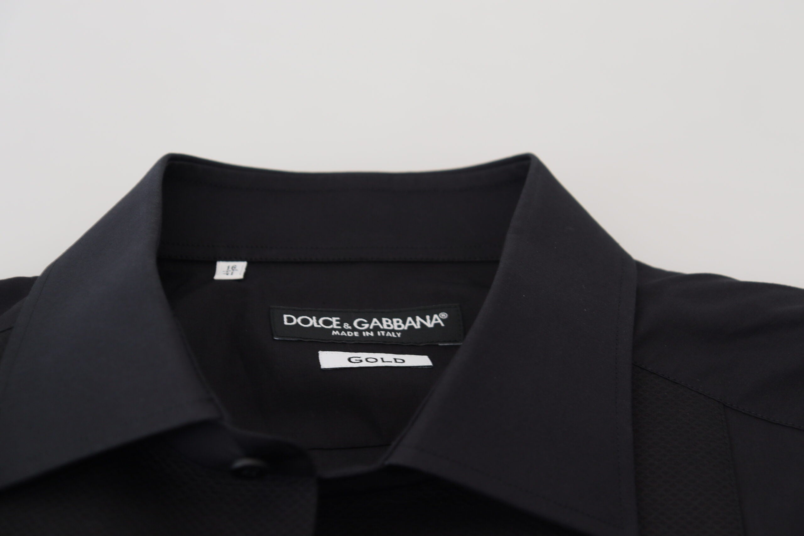 Dolce &amp; Gabbana Black GOLD Cotton Collared Long Sleeve Shirt