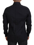 Dolce &amp; Gabbana Black Roses Slim Fit Cotton Shirt